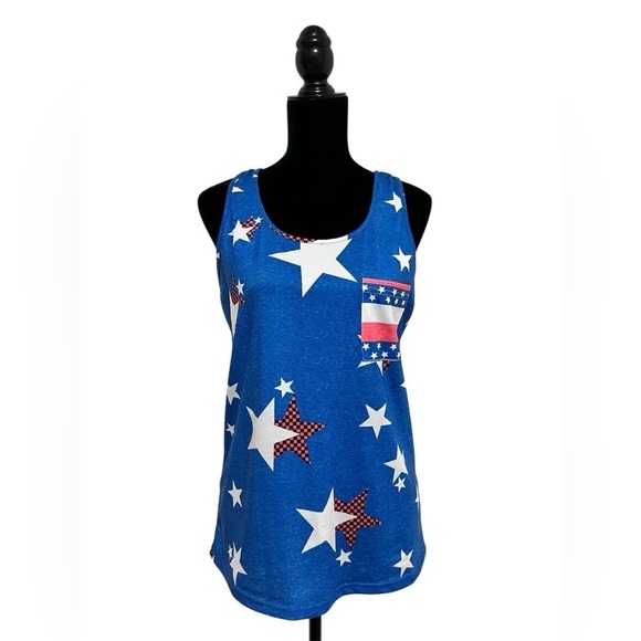 None Tops - American Flag Patriotic Sleeveless Tank Size M